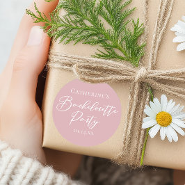 Chic Dusty Rose Pink Bachelorette Party Custom Runder Aufkleber