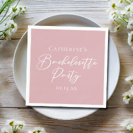 Chic Dusty Rose Pink Bachelorette Party Serviette