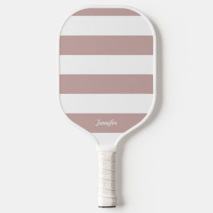 Chic Dusty Rose Streifen Streifen Personalisiert S Pickleball Schläger