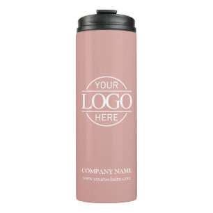 Chic Dusty Rose Werbefirma-Logo Thermosbecher