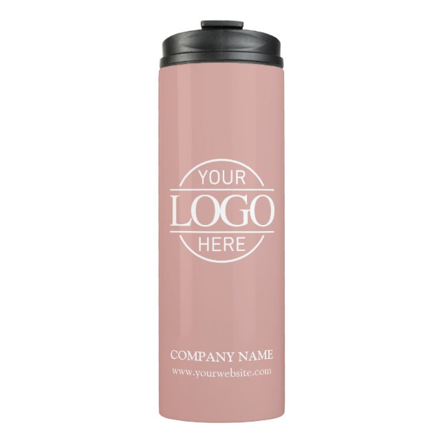 Chic Dusty Rose Werbefirma-Logo Thermosbecher (Vorderseite)
