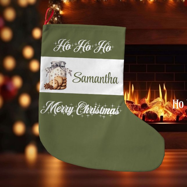 Chic earthy pastel tones personalized christmas  großer weihnachtsstrumpf (Chic earthy pastel tones personalized christmas stocking

)