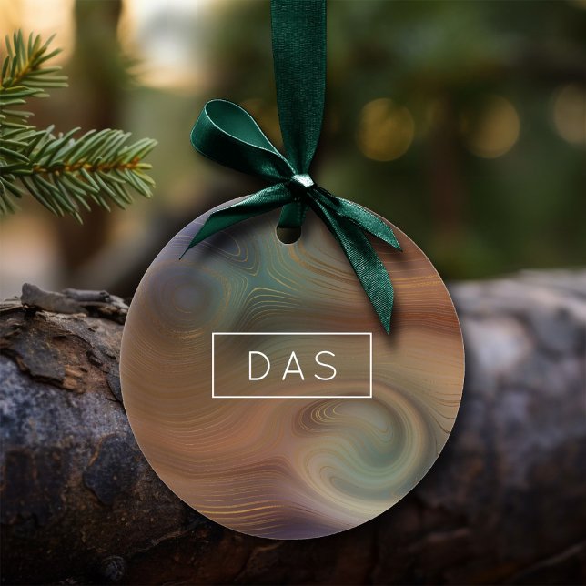 Chic Earthy Strata | Natürlicher Kupferstein Agate Keramik Ornament (Von Creator hochgeladen)