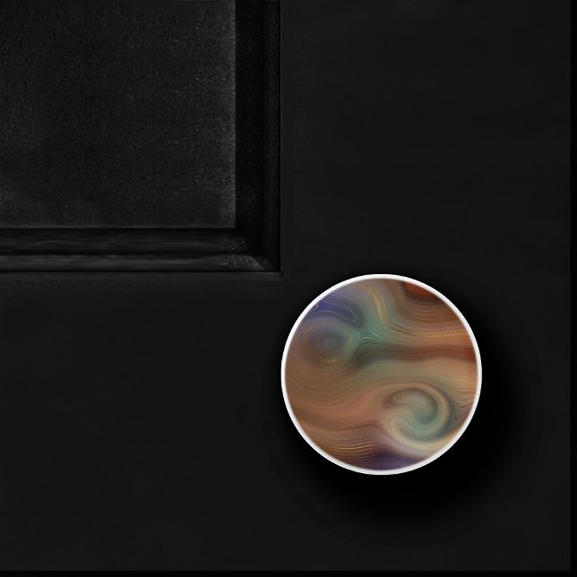 Chic Earthy Strata | Natürlicher Kupferstein Agate Keramikknauf (Von Creator hochgeladen)