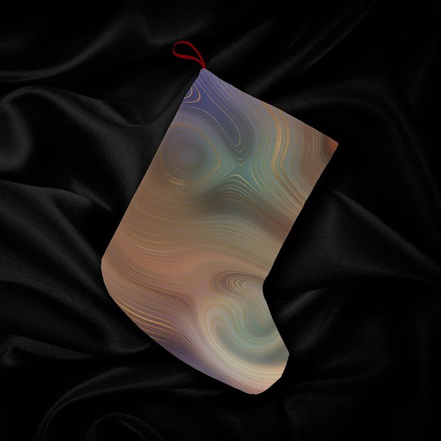 Chic Earthy Strata | Natürlicher Kupferstein Agate Kleiner Weihnachtsstrumpf (Von Creator hochgeladen)