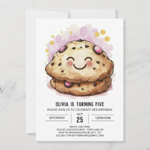 Chic Editable Chocolate Cookies Geburtstag Einladung