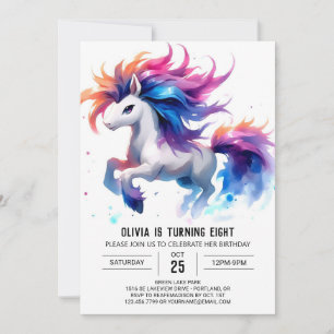 Chic Editable Horse Birthday Einladung