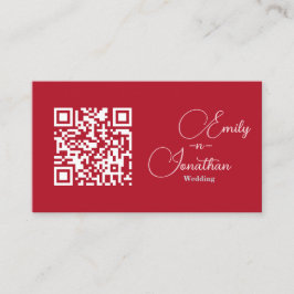 Chic Editorial Deep Red Kompakt Hochzeit Begleitkarte