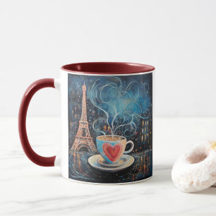 Chic Eiffel Tower Cafe Kaffeekarte Paris Tasse