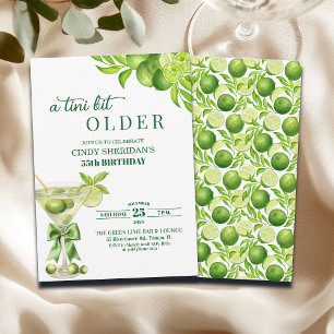 Chic ein bisschen älterer Lime Martini 55. Geburts Einladung
