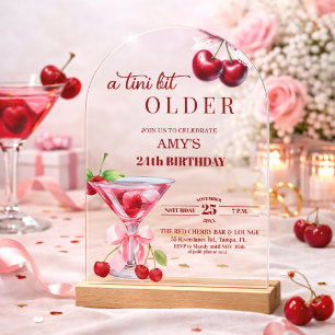 Chic Ein Tini Bisschen Älter Cherry Martini 24. Ge Acryleinladungen