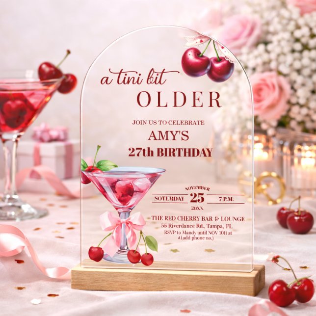 Chic Ein Tini Bisschen Älter Cherry Martini 27. Ge Acryleinladungen (Von Creator hochgeladen)