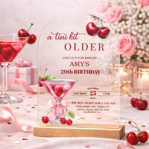 Chic Ein Tini Bisschen Älter Cherry Martini 29. Ge Acryleinladungen