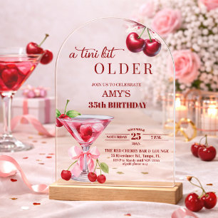 Chic Ein Tini Bisschen Älter Cherry Martini 35. Ge Acryleinladungen