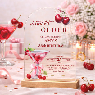 Chic Ein Tini Bisschen Älter Cherry Martini 36. Ge Acryleinladungen