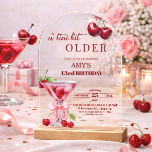 Chic Ein Tini Bisschen Älter Cherry Martini 43. Ge Acryleinladungen