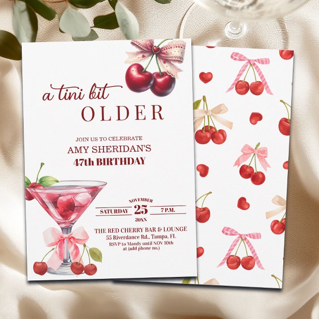 Chic Ein Tini Bisschen Älter Cherry Martini 47. Ge Einladung (Von Creator hochgeladen)