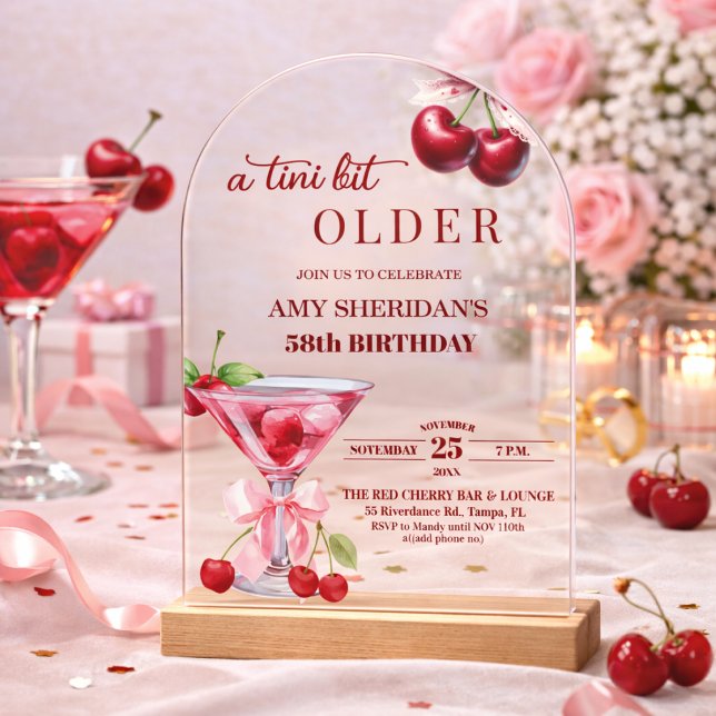 Chic Ein Tini Bisschen Älter Cherry Martini 58. Ge Acryleinladungen (Von Creator hochgeladen)