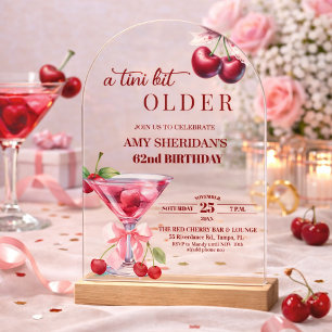 Chic Ein Tini Bisschen Älter Cherry Martini 62. Ge Acryleinladungen