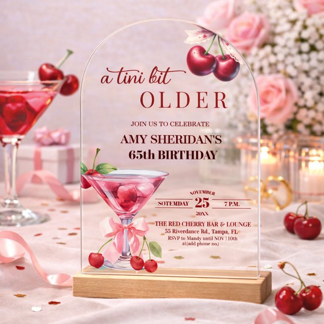 Chic Ein Tini Bisschen Älter Cherry Martini 65. Ge Acryleinladungen (Von Creator hochgeladen)