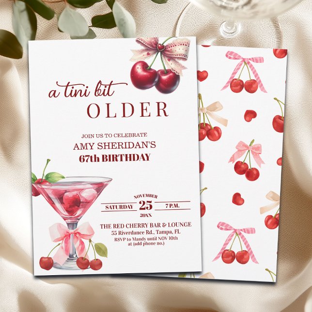Chic Ein Tini Bisschen Älter Cherry Martini 67. Ge Einladung (Von Creator hochgeladen)