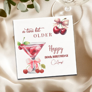 Chic Ein Tini-Bisschen Älterer Kirsch-Martini 80. Serviette