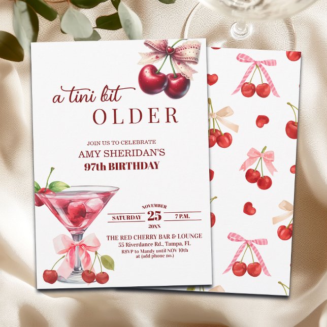 Chic Ein Tini Bisschen Älterer Kirsch-Martini 97.  Einladung (Von Creator hochgeladen)