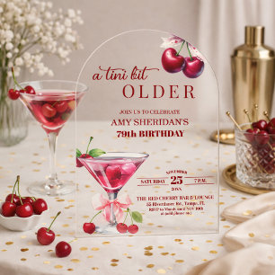 Chic Ein Tini-Bit älterer Cherry Martini 79. Gebur Acryleinladungen