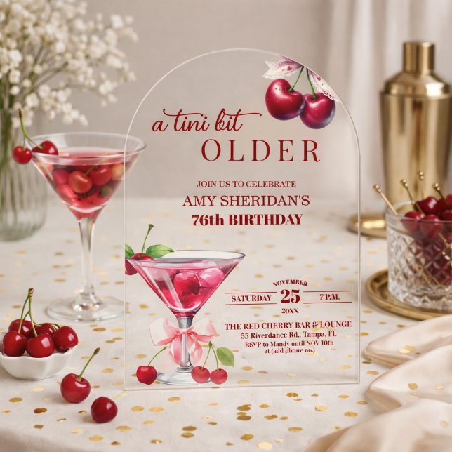 Chic Ein Tini Bit Älterer Kirsch Martini 76. Gebur Acryleinladungen (Von Creator hochgeladen)