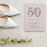 Chic Einfache Minimalistische Rose Pink 50. Geburt