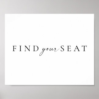 Chic + Einfache Script-Hochzeit Ihren Sitzplatz fi Poster