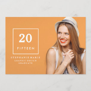 Chic-Einfachheits-Foto-Abschluss-Einladung 2015 Einladung