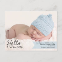 Chic Einführung Birth Announcement - Blue