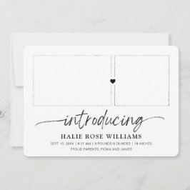 Chic Einführung Foto Collage Birth Ankündigung