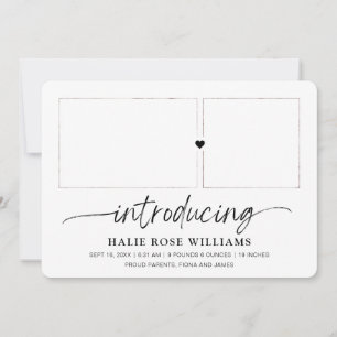 Chic Einführung Foto Collage Birth Ankündigung