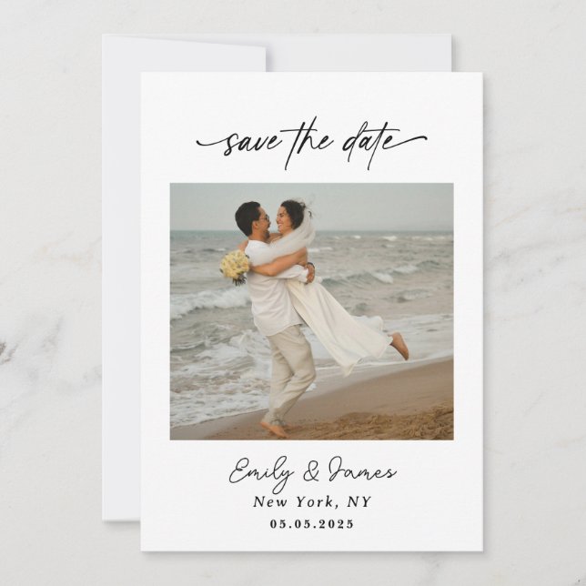 Chic einzigartig Moderne Elegant minimalistisch Save The Date (Vorderseite)