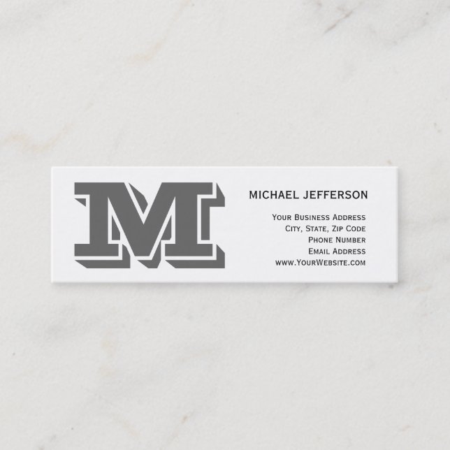 Chic Einzigartige White Business Card Mini Visitenkarte (Vorderseite)