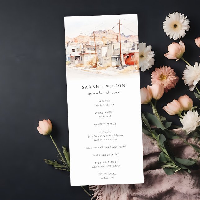 Chic El Paso Texas City Scape Wedding Programm (Von Creator hochgeladen)