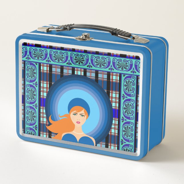 Chic Elegance Country Kariert Metall Brotdose (Vorderseite)