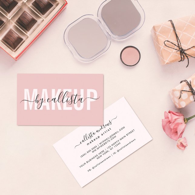 Chic Elegance: Modern Makeup Artist Visitenkarte (Von Creator hochgeladen)