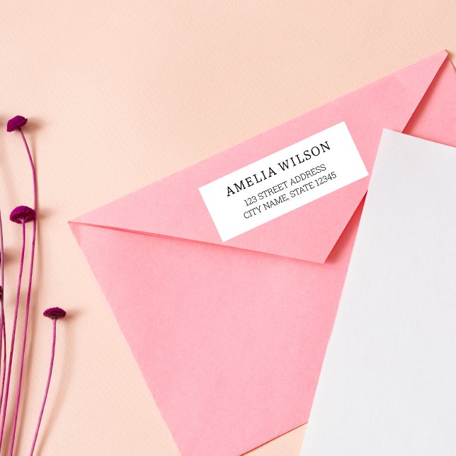 Chic Elegance | Modern Minimalist | Return Address ( simple elegant modern plain white return address label. Simply)