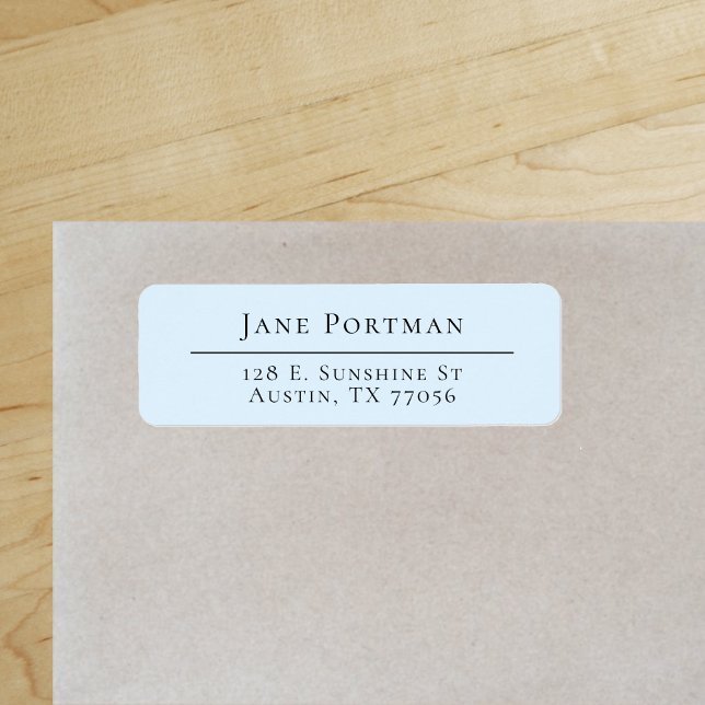 Chic Elegance | Modern Sky Blue | RÜCKSENDEADRESSE ("Everyday is abundantly beautiful." 
Sincerely Best Wishes from Lucky Design World)