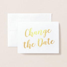 Chic Elegant ändern das Datum Hochzeit Gold Folienkarte