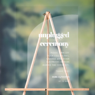 Chic Elegant arch Unplugged Zeremonie mattiert Acrylschild