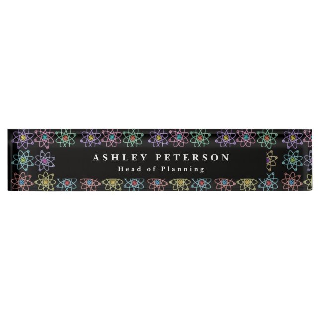 Chic Elegant Atomstrukturwissenschaft Namensplakette (Vorderseite)