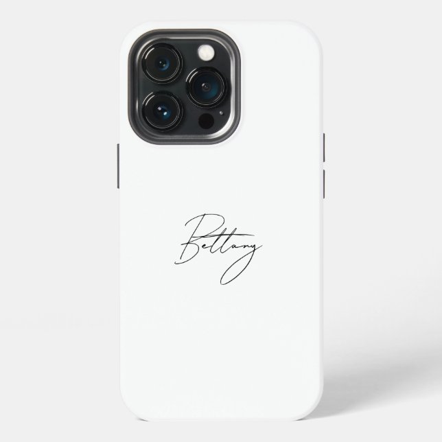 Chic Elegant Black Script Calligrafy Name iPhone Hülle (Hinten)