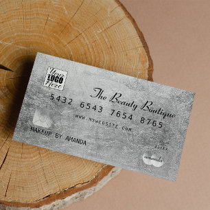 Chic Elegant Black Silver Luxury Credit Card Logo Visitenkarte