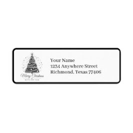 Chic Elegant Black White Christmas Mail Return