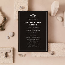 Chic Elegant Black & White Graduation Party