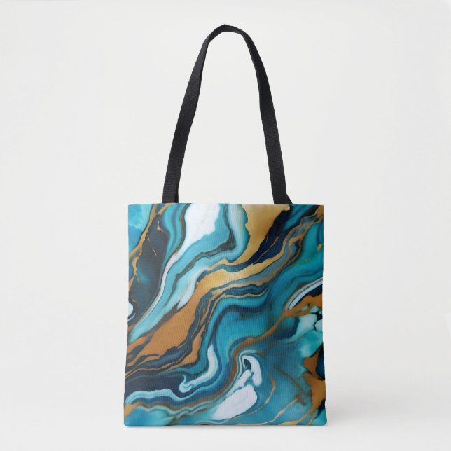 Chic Elegant-blaue goldfarbene Imitate Marmor (Vorderseite)